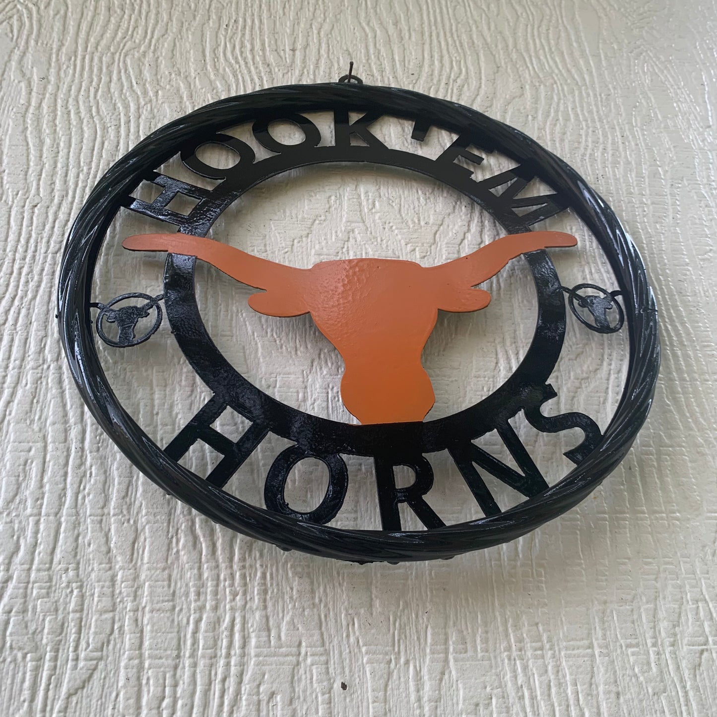 HOOKEM HORNS TEXAS LONGHORNS HOOK EM METAL CUSTOM VINTAGE CRAFT WALL ART TEAM SIGN HANDMADE