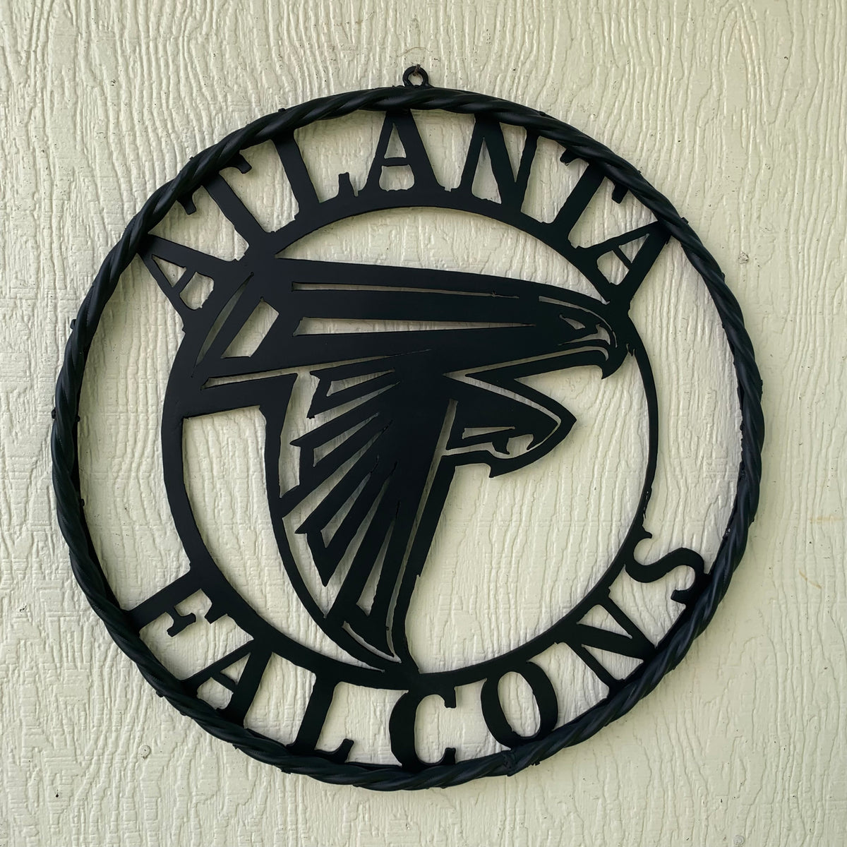 12",18",24",32",36" ATLANTA FALCONS BLACK METAL CUSTOM METAL VINTAGE CRAFT SIGN FOOTBALL TEAM WESTERN HOME DECOR HANDMADE