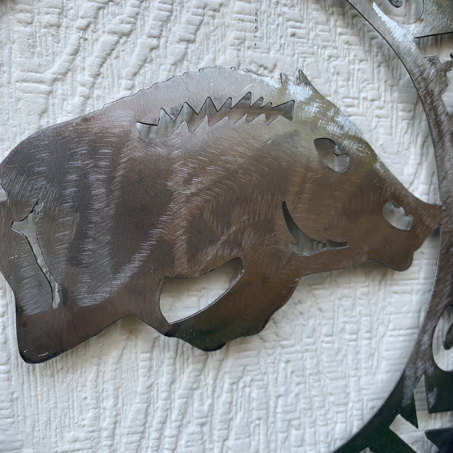 12", 18", 24", 32" ARKANSAS RAZORBACKS CUSTOM RAW METAL VINTAGE CRAFT WIDE BAND RING TEAM SIGN HANDMADE