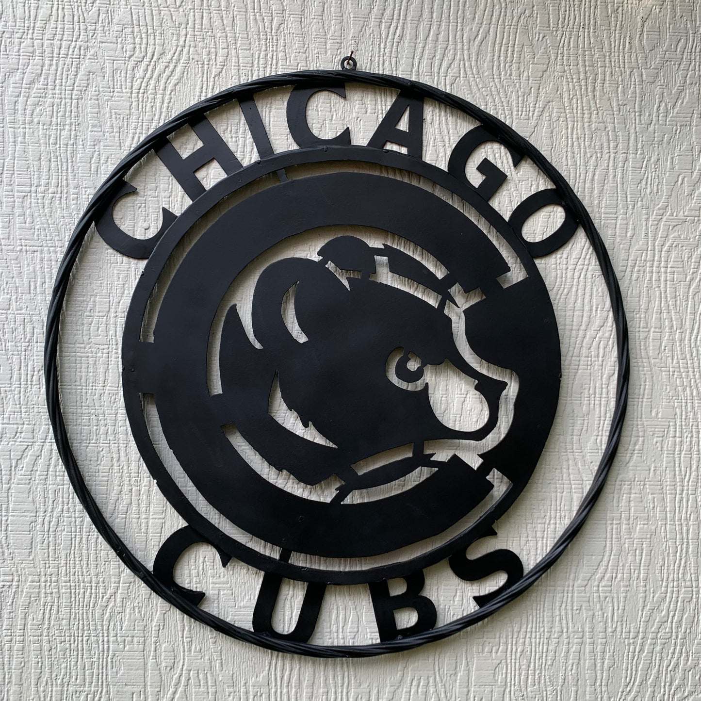 12", 18", 24", 32" CHICAGO CUBS CUSTOM BLACK & RAW METAL VINTAGE CRAFT TEAM SPORTS SIGN HANDMADE
