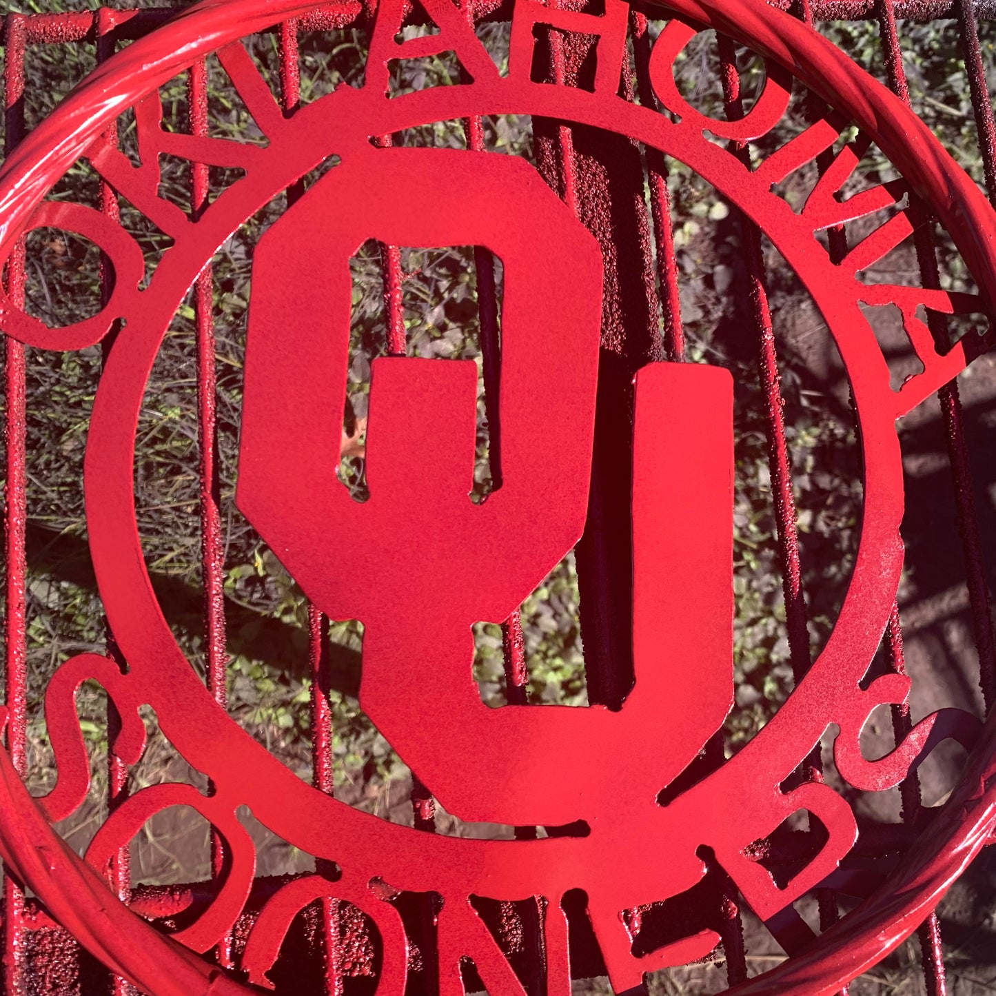 OU OKLAHOMA SOONERS RUSTIC RED METAL CUSTOM VINTAGE CRAFT WALL ART TEAM SIGN HANDMADE 12", 18", 24", 32"