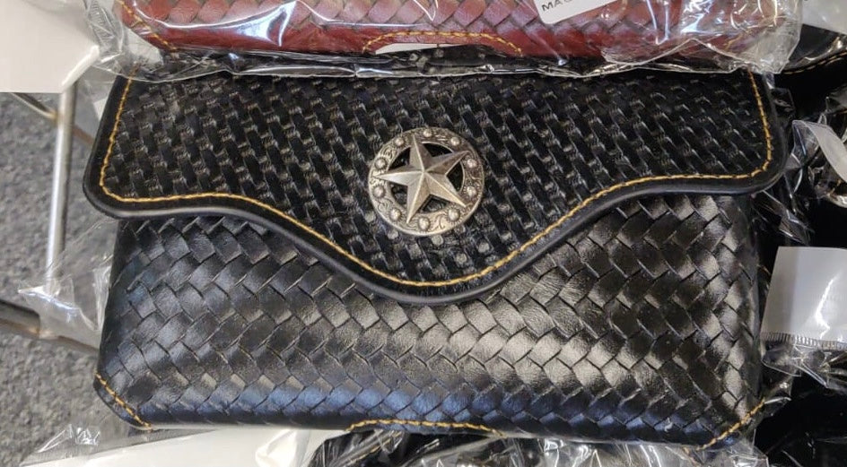 7" LONE STAR BLACK LEATHER POUCH HORIZONTAL EXTRA LARGE  BELT LOOP HOLSTER CELL PHONE CASE UNIVERSAL OVERSIZE #EH12952