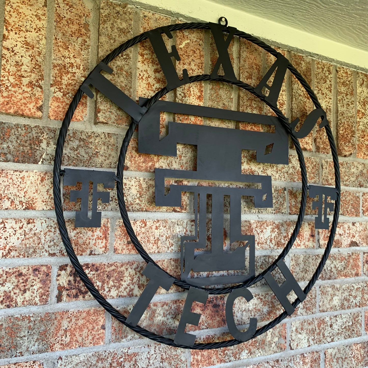 TEXAS TECH RUSTIC BLACK CUSTOM METAL VINTAGE CRAFT WESTERN HOME DECOR HANDMADE