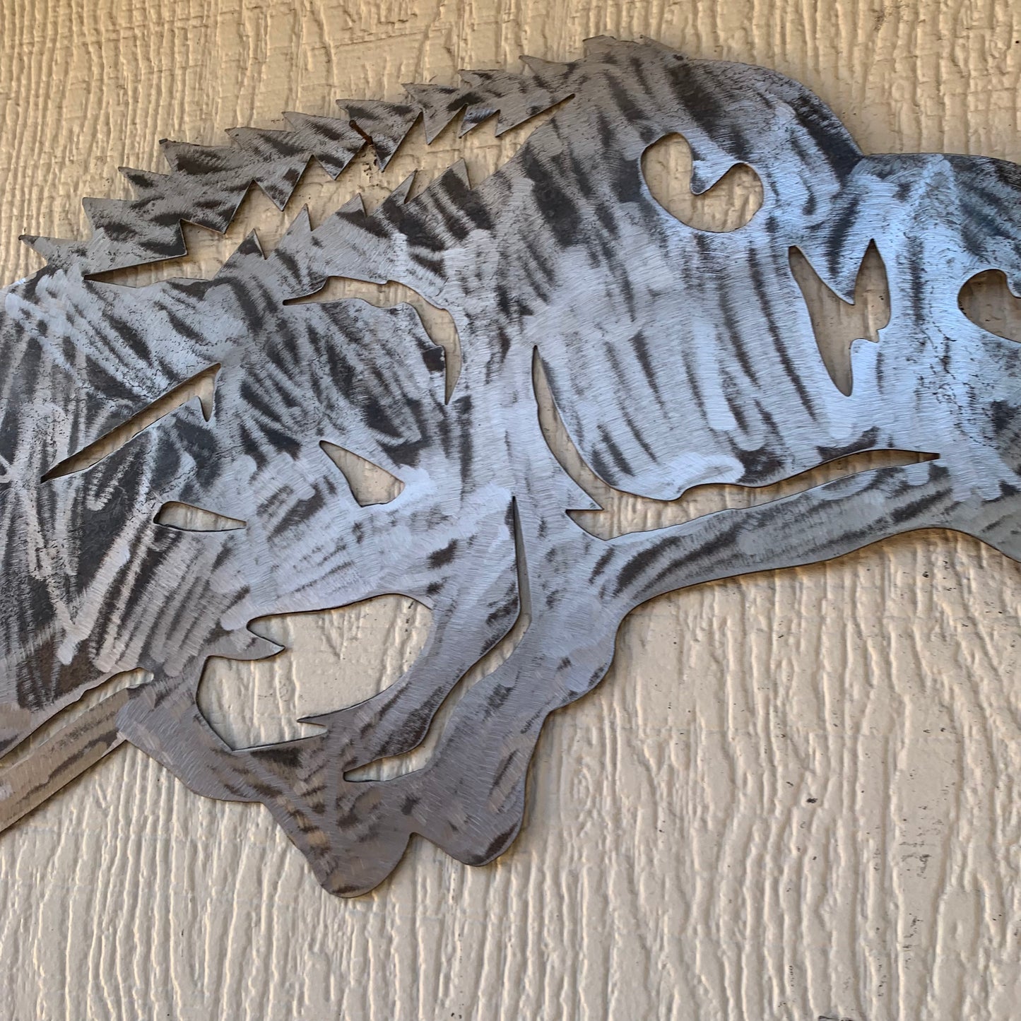 24" X 12" ARKANSAS RAZORBACKS CUSTOM RAW METAL VINTAGE CRAFT WIDE BAND RING TEAM SIGN HANDMADE