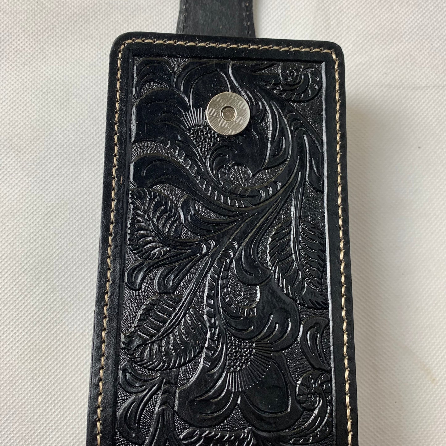 #WS341F 7" LONE STAR BLACK LEATHER HOLSTER POUCH EXTRA LARGE  BELT LOOP CELL PHONE CASE UNIVERSAL OVERSIZE--FREE SHIPPING