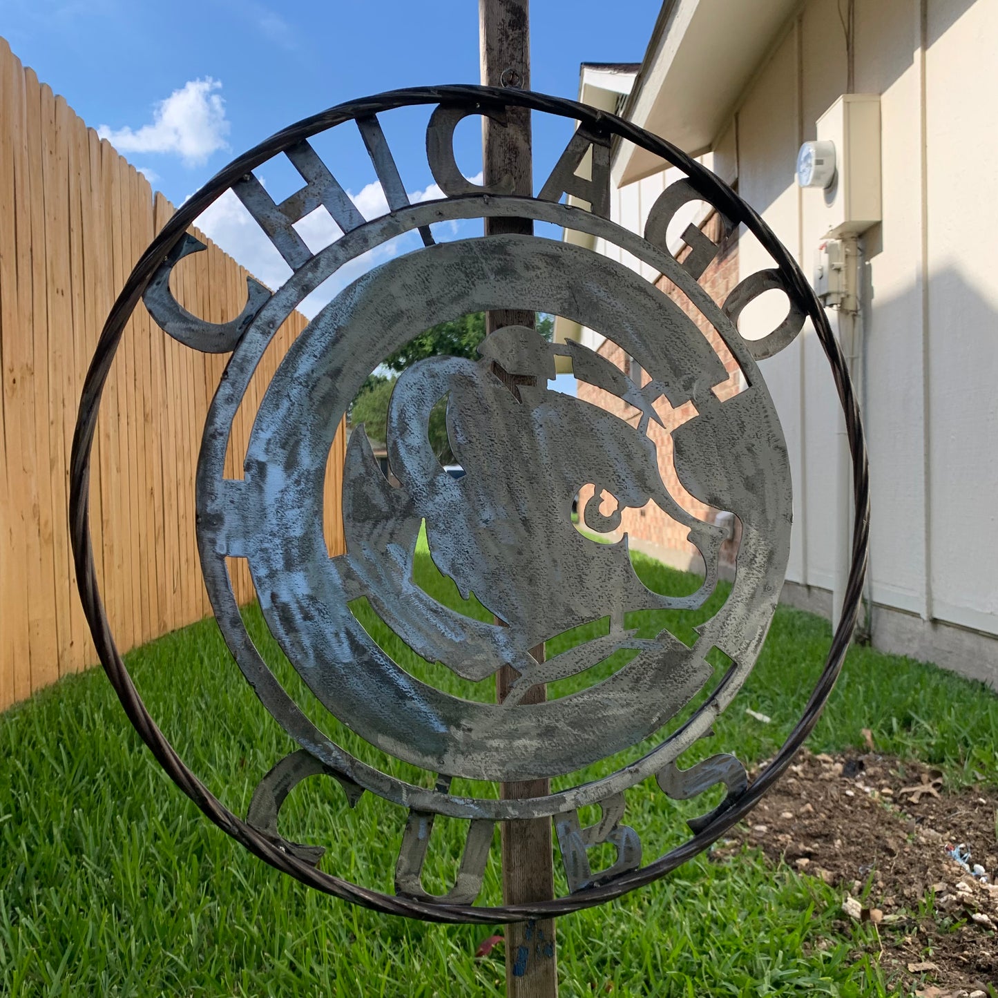 12", 18", 24", 32" CHICAGO CUBS CUSTOM RAW METAL VINTAGE CRAFT TEAM SPORTS SIGN HANDMADE