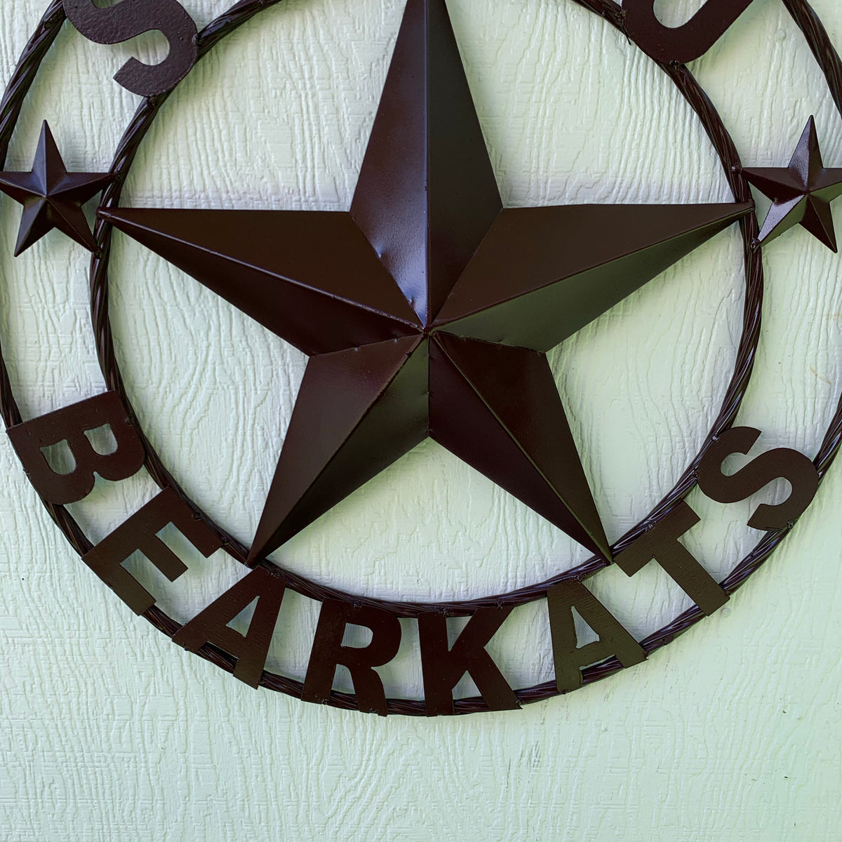 24",32" SHSU SAM HOUSTON BEARKATS RUSTIC DARK BROWN METAL CUSTOM VINTAGE CRAFT RUSTIC BROWN TEAM STAR HANDMADE