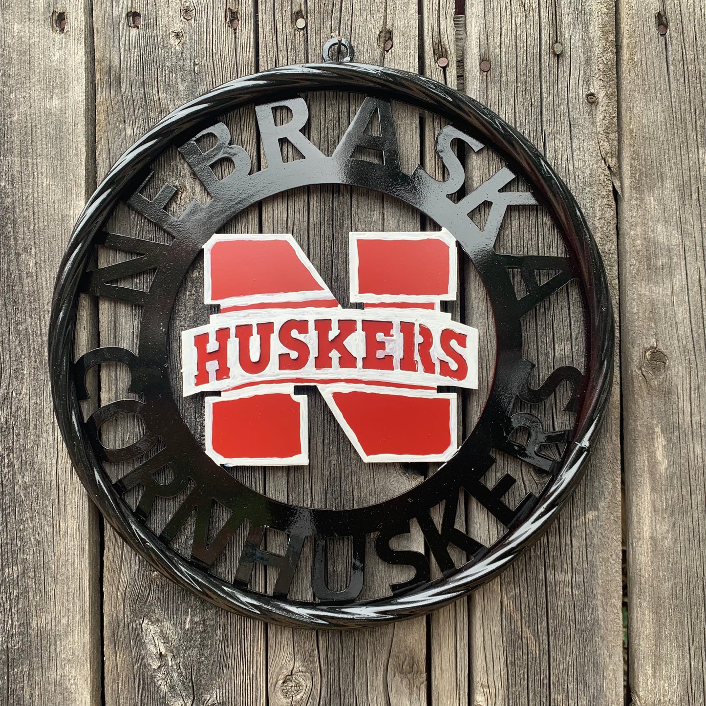 NEBRASKA HUSKERS METAL CUSTOM VINTAGE CRAFT TEAM SIGN WESTERN HOME DECOR HANDMADE 12",18",24",36"
