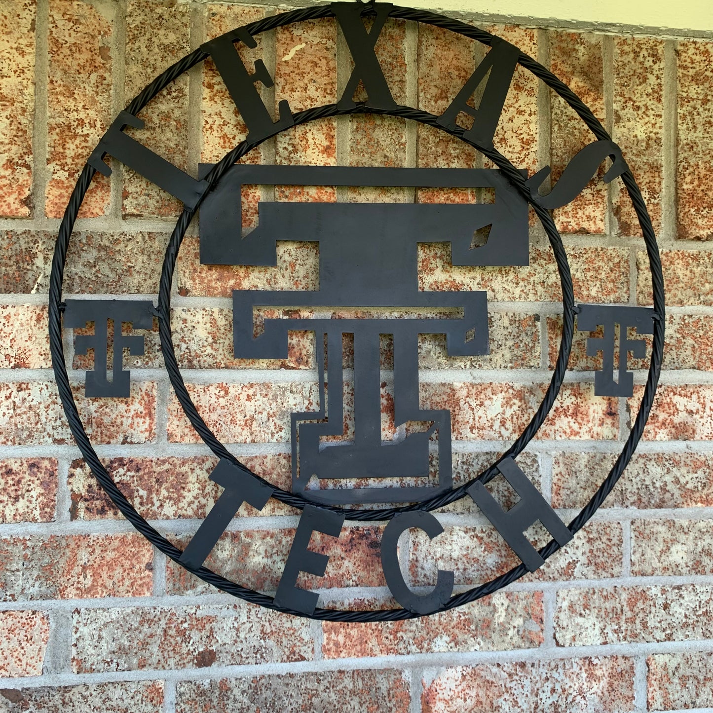 TEXAS TECH RUSTIC BLACK CUSTOM METAL VINTAGE CRAFT WESTERN HOME DECOR HANDMADE