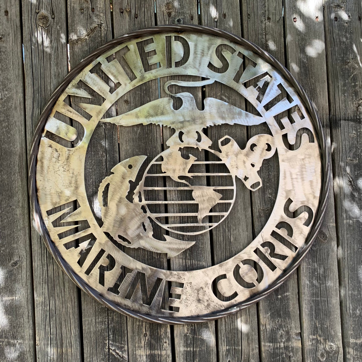 24" US MARINE CORPS MILITARY LASERCUT RAW METAL WALL ART WESTERN HOME DECOR HANDMADE NO PAINT