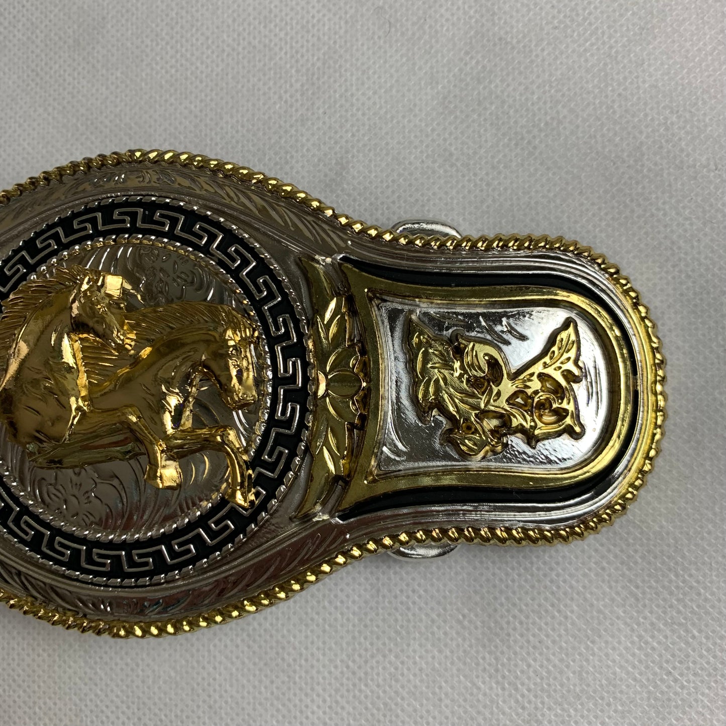 6.5" X 3.5" HORSE BELT BUCKLE GOLD SILVER BLACK WESTERN BUCKLE FASHION ART NEW #EH12271