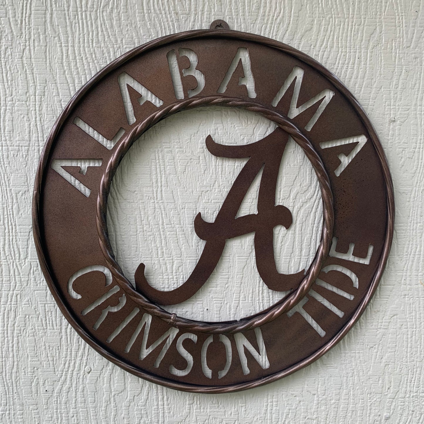 ALABAMA CRIMSON TIDE WIDE BAND RING CUSTOM METAL VINTAGE CRAFT TEAM SIGN HANDMADE