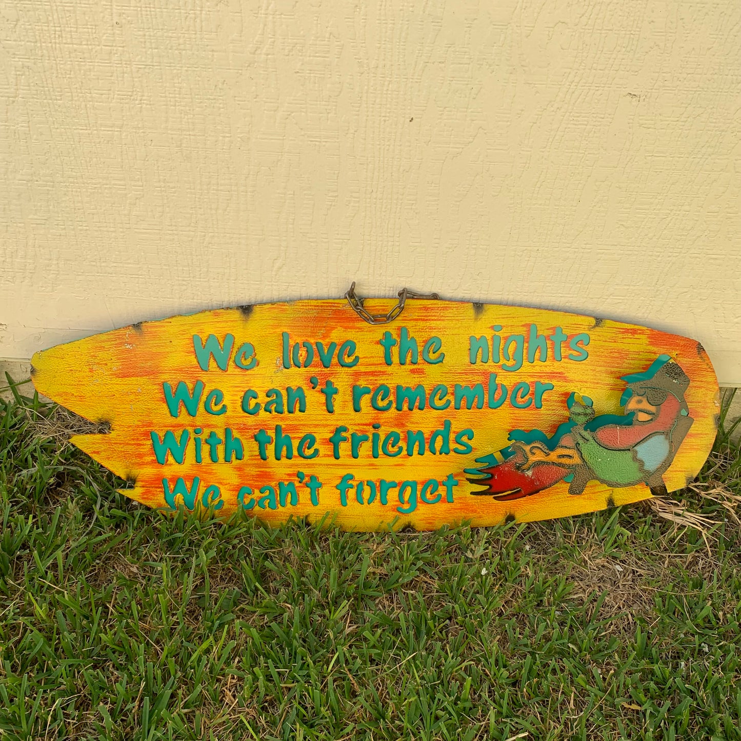 37"x 13" FRIENDS METAL OVAL DISC SIGN WALL ART WESTERN HOME DECOR BRAND NEW