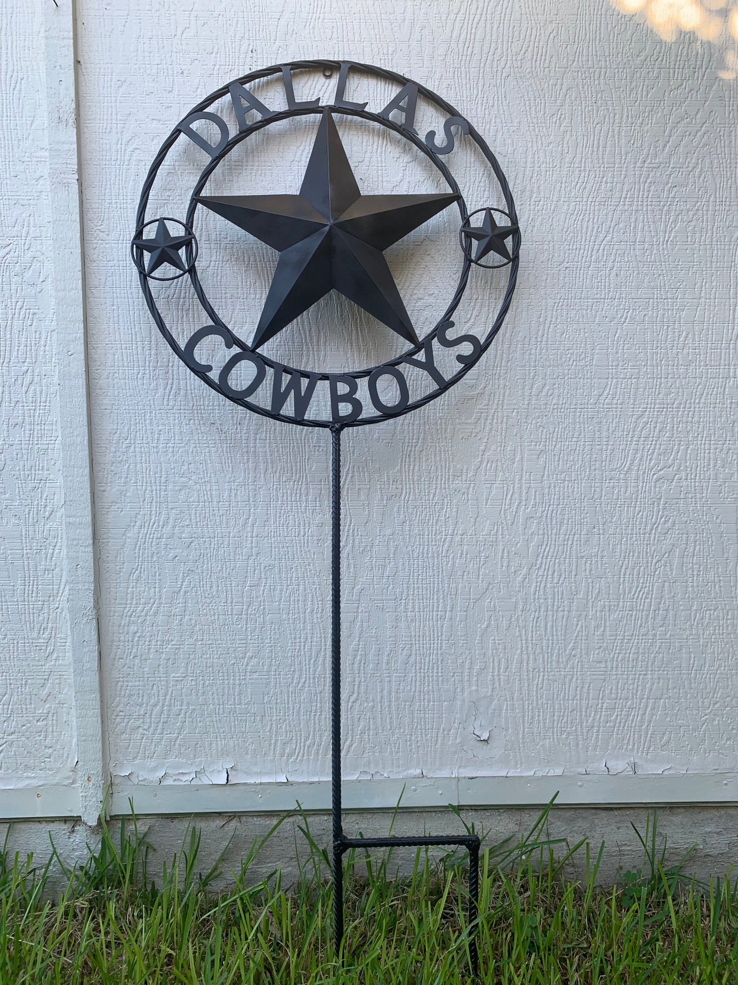24" STAR & 34" STAKE DALLAS COWBOYS DECOR METAL ART WESTERN HOME WALL DECOR ALL RUSTIC BLACK STAR WITH 34" STAKE