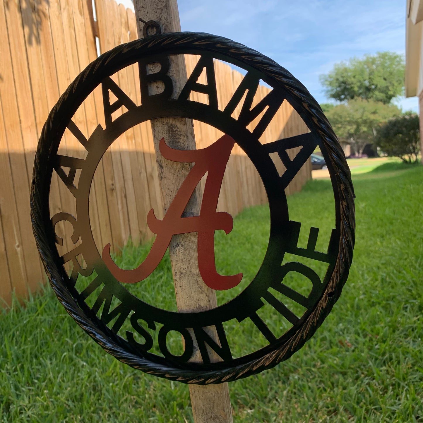 ALABAMA CRIMSON TIDE LASERCUT CUSTOM METAL VINTAGE CRAFT SIGN TEAM WESTERN HOME DECOR