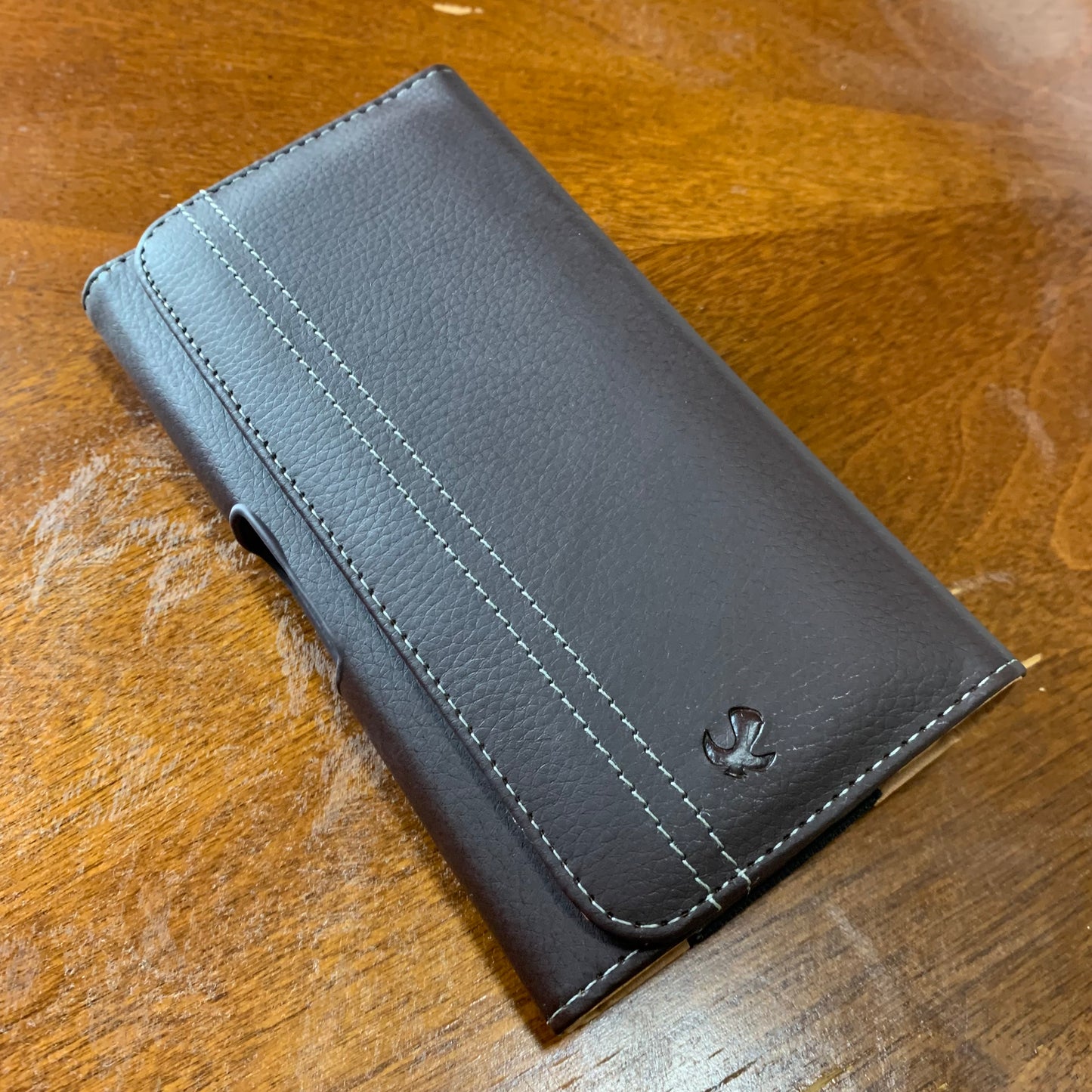 6.6" LUXMO COFFEE BROWN LEATHER EXTRA LARGE POUCH BELT LOOP HOLSTER CELL PHONE CASE UNIVERSAL OVERSIZE #LU20
