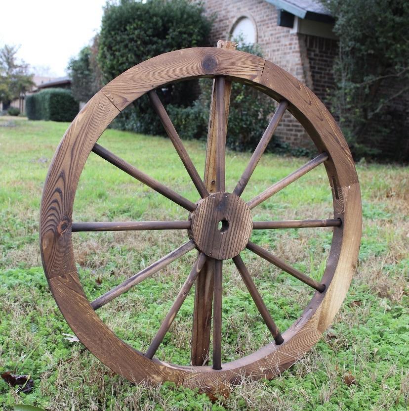 16",24",30" WAGON WHEEL BROWN BARN WOOD WESTERN HOME DECOR RUSTIC HANDMADE CRAFT