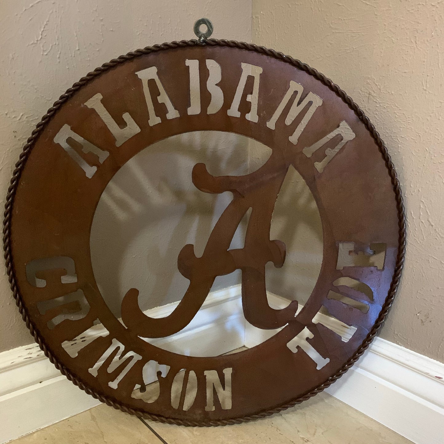 ALABAMA CRIMSON TIDE LASERCUT CUSTOM METAL VINTAGE TEAM CRAFT RUSTIC BRONZE HANDMADE