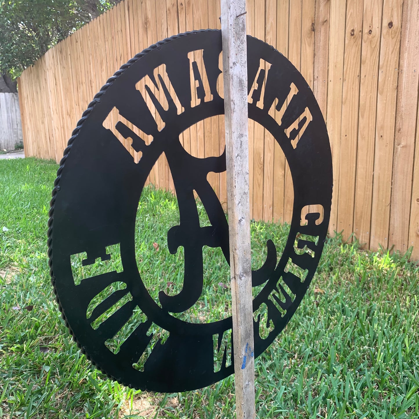 ALABAMA CRIMSON TIDE WIDE BAND RING CUSTOM METAL VINTAGE SIGN TEAM HANDMADE