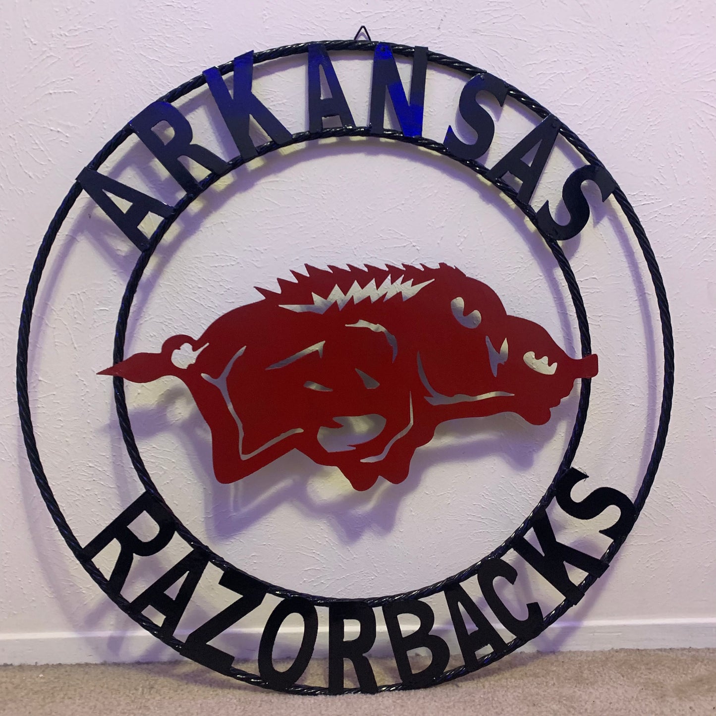 ARKANSAS RAZORBACKS CUSTOM METAL VINTAGE CRAFT SIGN TEAM WALL ART WESTERN HOME DECOR HANDAMADE
