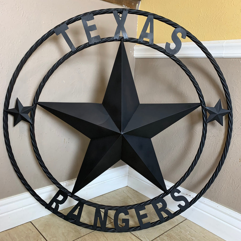 24 STAR & 34 STAKE DALLAS COWBOYS DECOR METAL ART WESTERN HOME WALL DECOR  ALL RUSTIC BLACK STAR WITH 34 STAKE