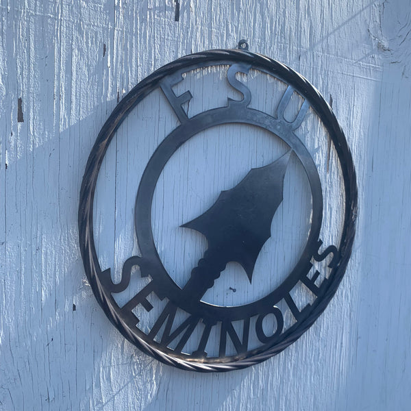 FSU SEMINOLES FLORIDA SPEAR CUSTOM RAW METAL VINTAGE CRAFT TEAM SIGN HANDMADE