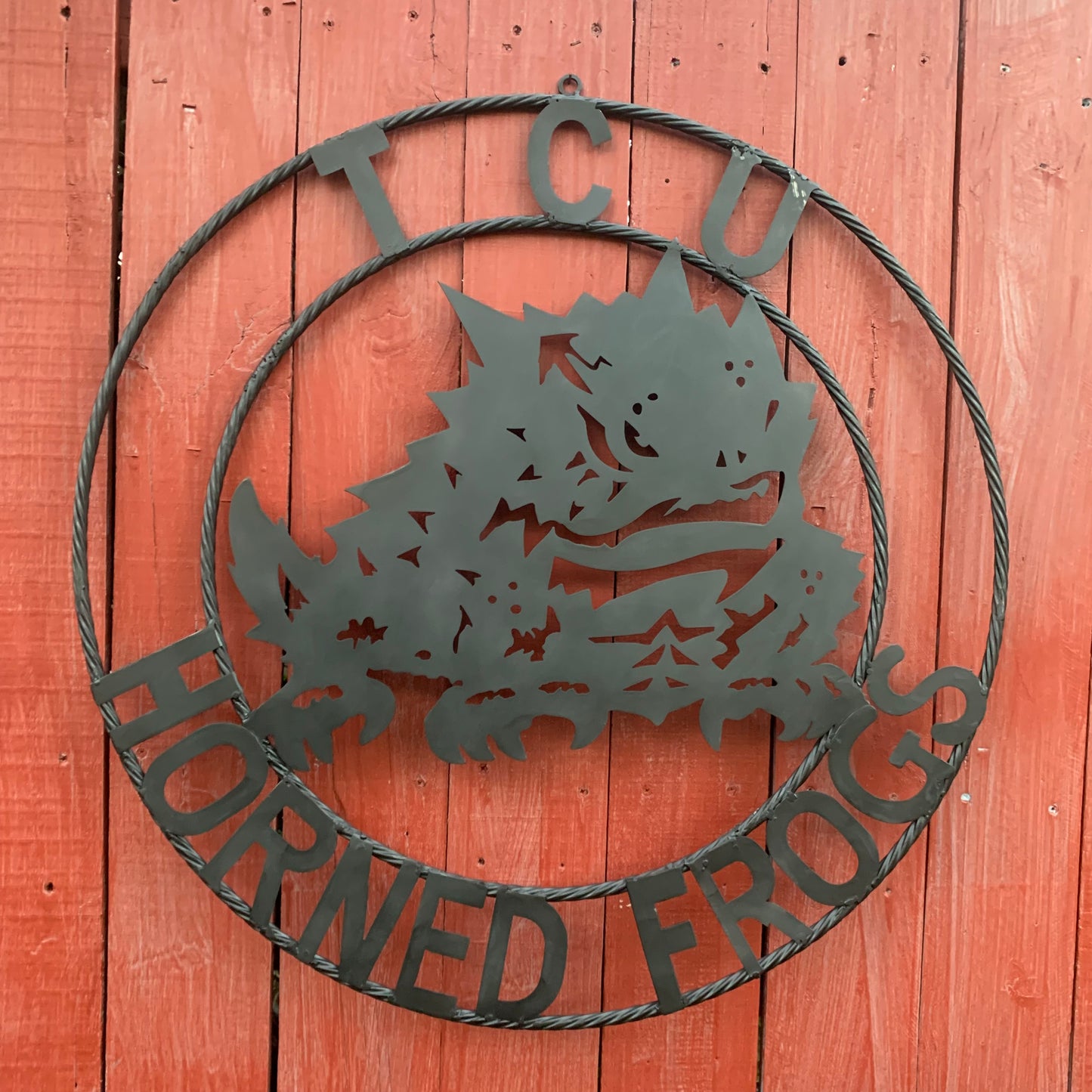 TCU HORNED FROGS BLACK CUSTOM METAL VINTAGE CRAFT TEAM SIGN HANDMADE