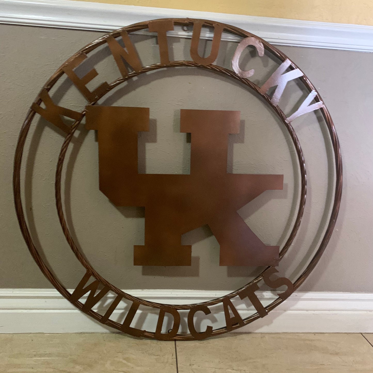 12",18", 24", 32" KENTUCKY WILDCATS RUSTIC BRONZE CUSTOM METAL VINTAGE CRAFT SIGN HANDMADE
