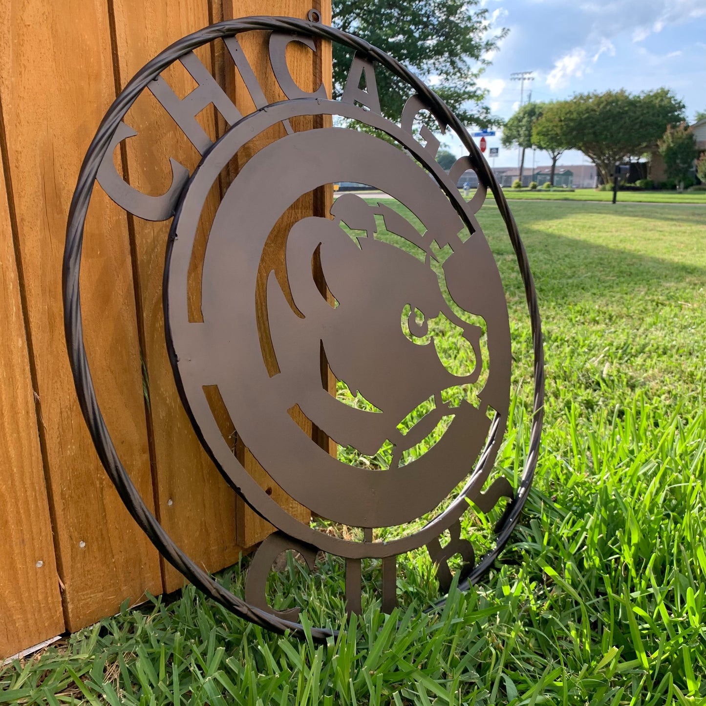 12", 18", 24", 32" CHICAGO CUBS CUSTOM BLACK & RAW METAL VINTAGE CRAFT TEAM SPORTS SIGN HANDMADE
