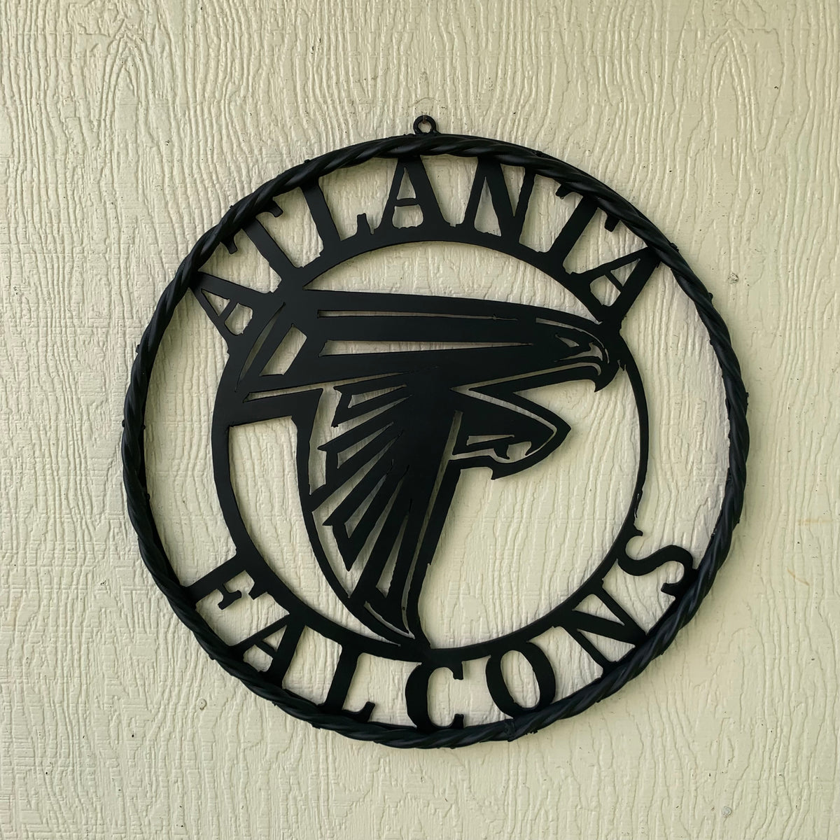 12",18",24",32",36" ATLANTA FALCONS BLACK METAL CUSTOM METAL VINTAGE CRAFT SIGN FOOTBALL TEAM WESTERN HOME DECOR HANDMADE