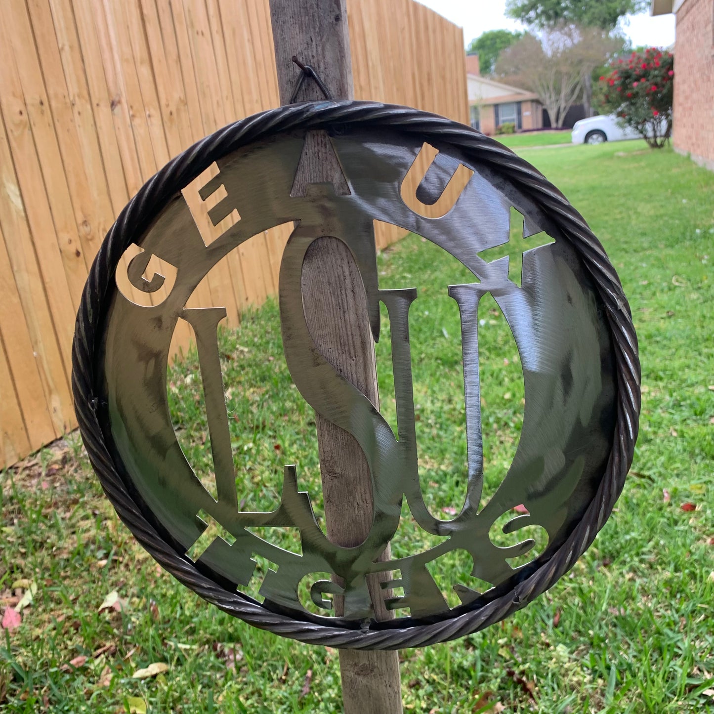 12",18",24",32" LSU GEAUX TIGERS CUSTOM RAW METAL VINTAGE CRAFT TEAM SIGN WESTERN HOME DECOR HANDMADE