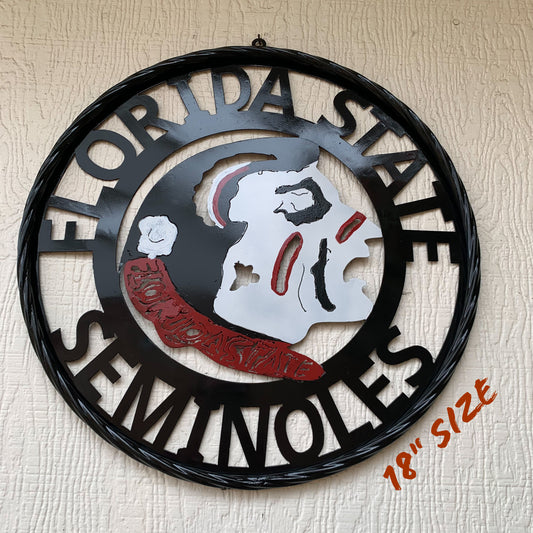 12", 18", 24", 32" FSU FLORIDA STATE SEMINOLES INDIAN LOGO METAL CUSTOM VINTAGE CRAFT TEAM SIGN