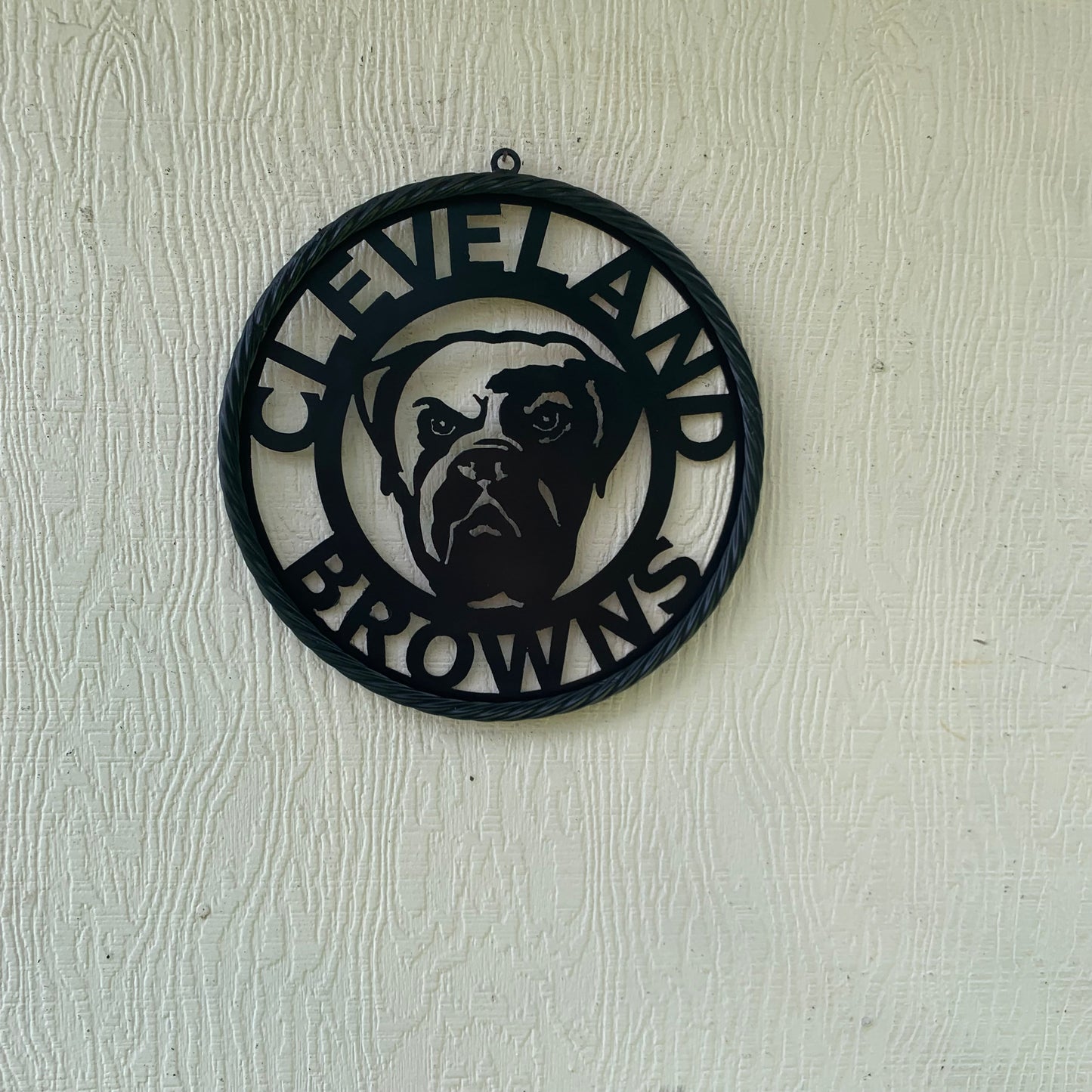 CLEVELAND BROWNS METAL CUSTOM VINTAGE CRAFT ART HANDMADE RUSTIC BLACK