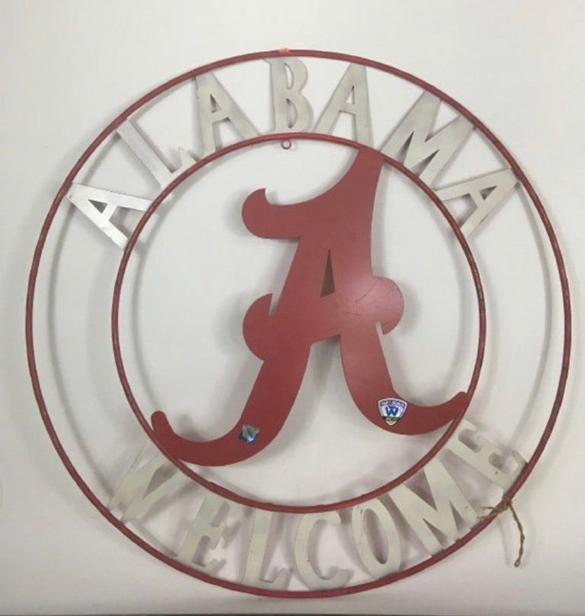ALABAMA WELCOME CUSTOM METAL VINTAGE CRAFT SIGN TEAM HANDMADE 12",18",24",32"