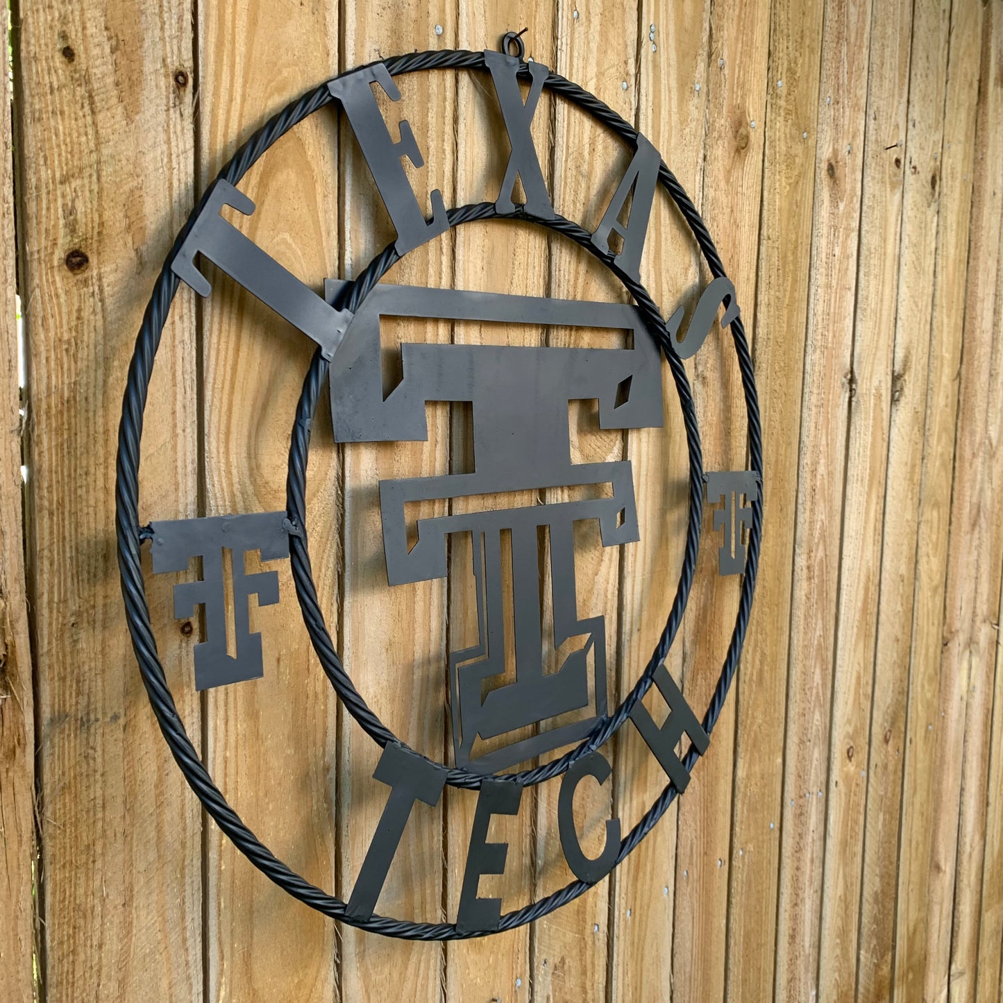 TEXAS TECH RUSTIC BLACK CUSTOM METAL VINTAGE CRAFT WESTERN HOME DECOR HANDMADE