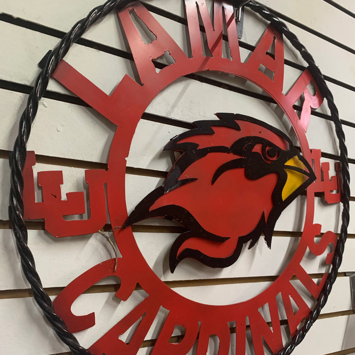 LAMAR CARDINALS CUSTOM METAL VINTAGE CRAFT SIGN WALL ART RUSTIC TEAM WESTERN HOME DECOR HANDMADE
