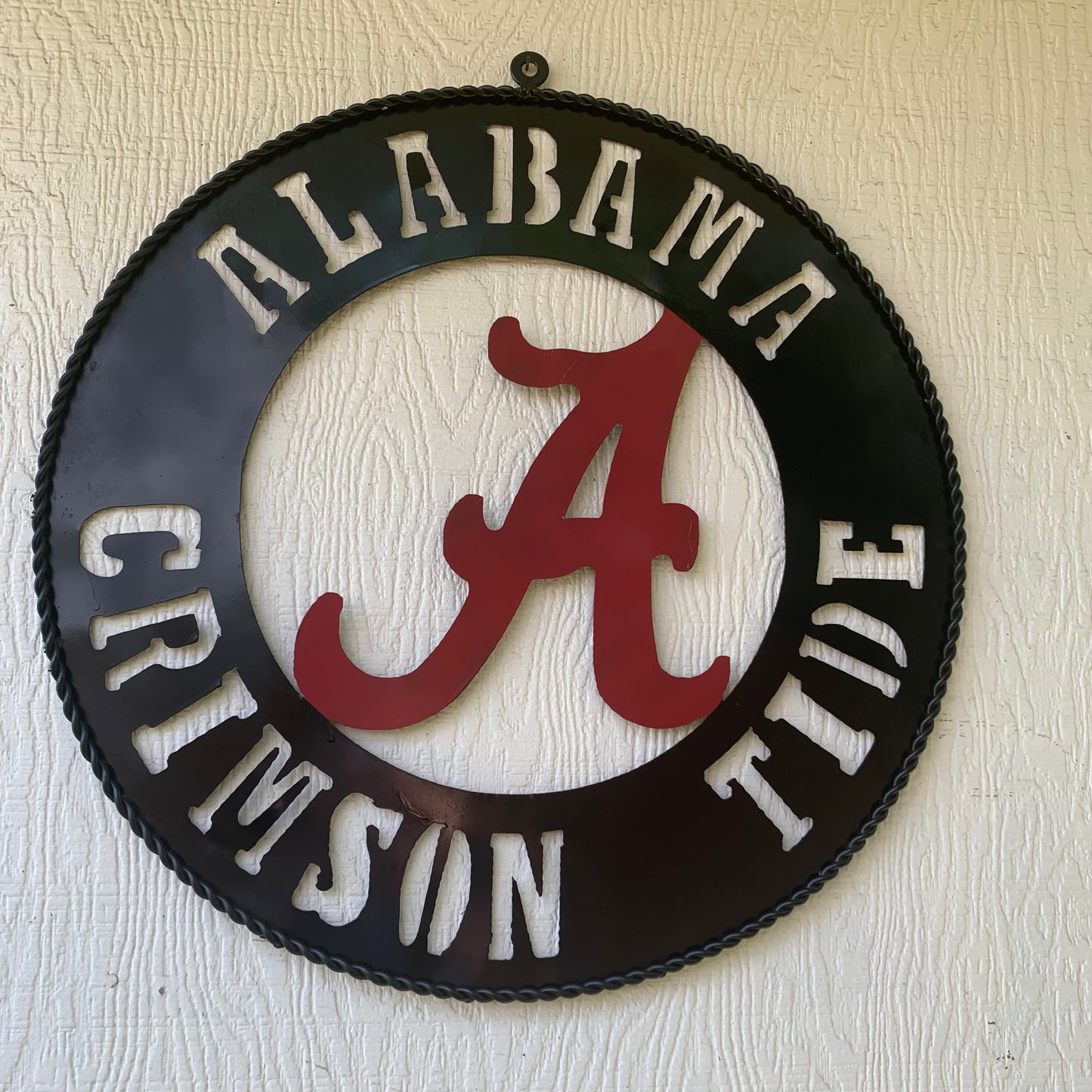ALABAMA CRIMSON TIDE WIDE BAND RING CUSTOM METAL VINTAGE SIGN TEAM HANDMADE