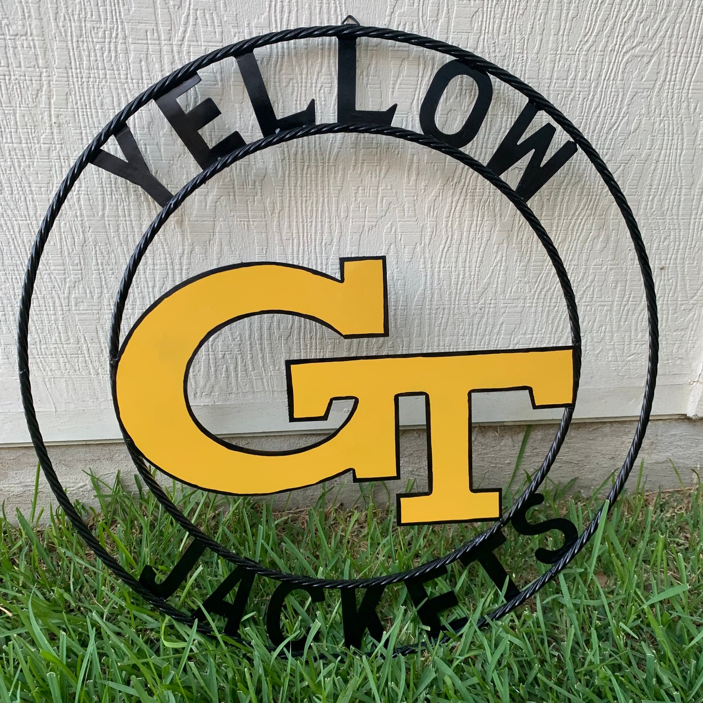 GEORGIA TECH YELLOW JACKETS CUSTOM METAL VINTAGE CRAFT SIGN TEAM WALL ART WESTERN HOME DECOR HANDMADE 12",18",24",32",36"