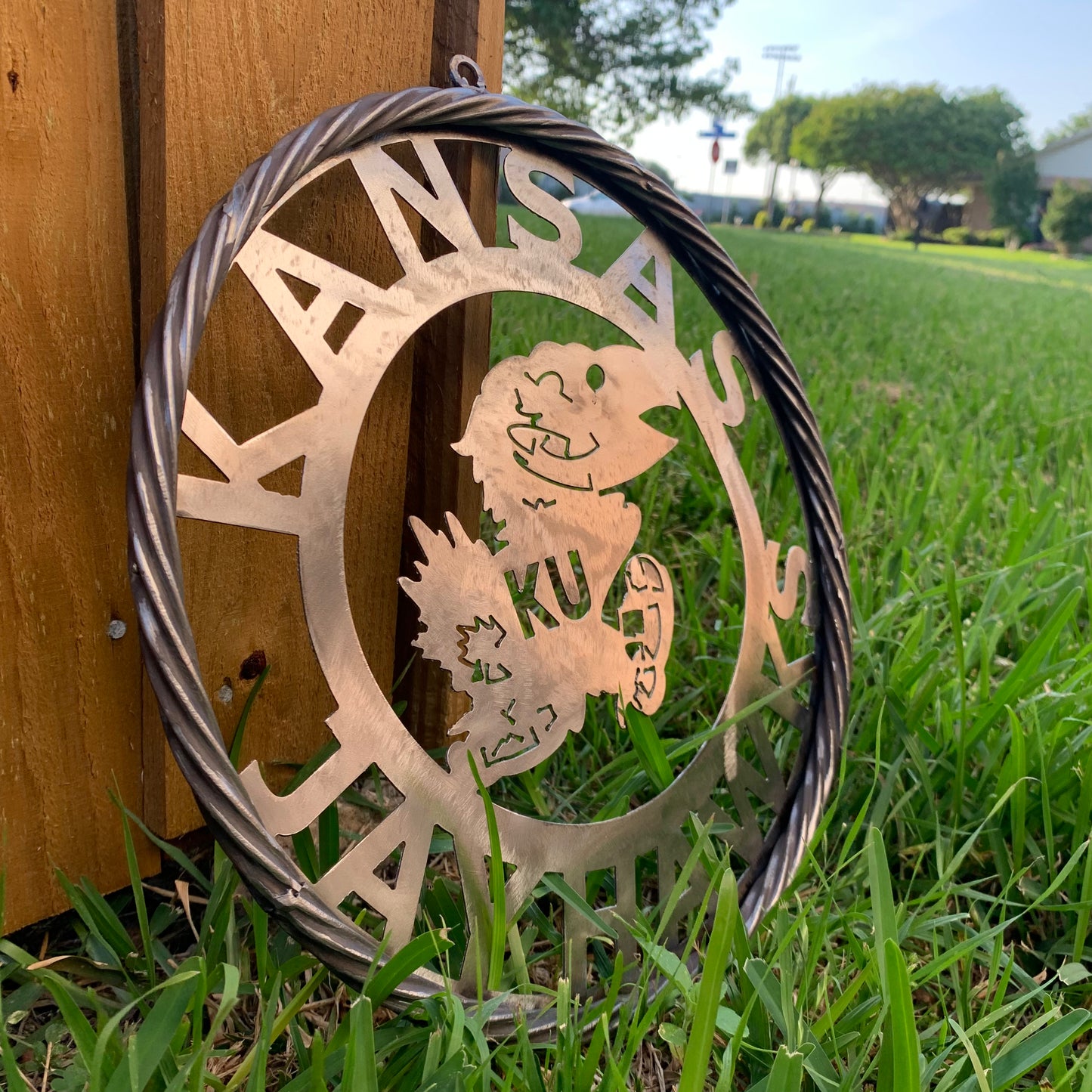 KANSAS JAYHAWKS RAW METAL CUSTOM VINTAGE CRAFT WALL ART TEAM SIGN HANDMADE