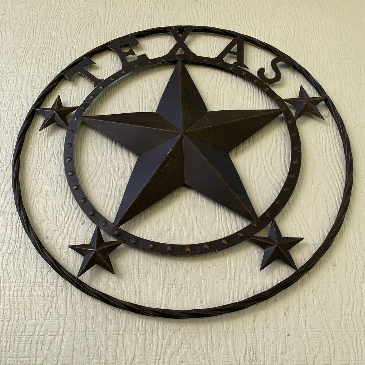 24" TEXAS BEADED COLIBROX BARN STAR METAL LONE STAR WESTERN HOME DECOR HANDMADE RUSTIC BRONZE COPPER NEW