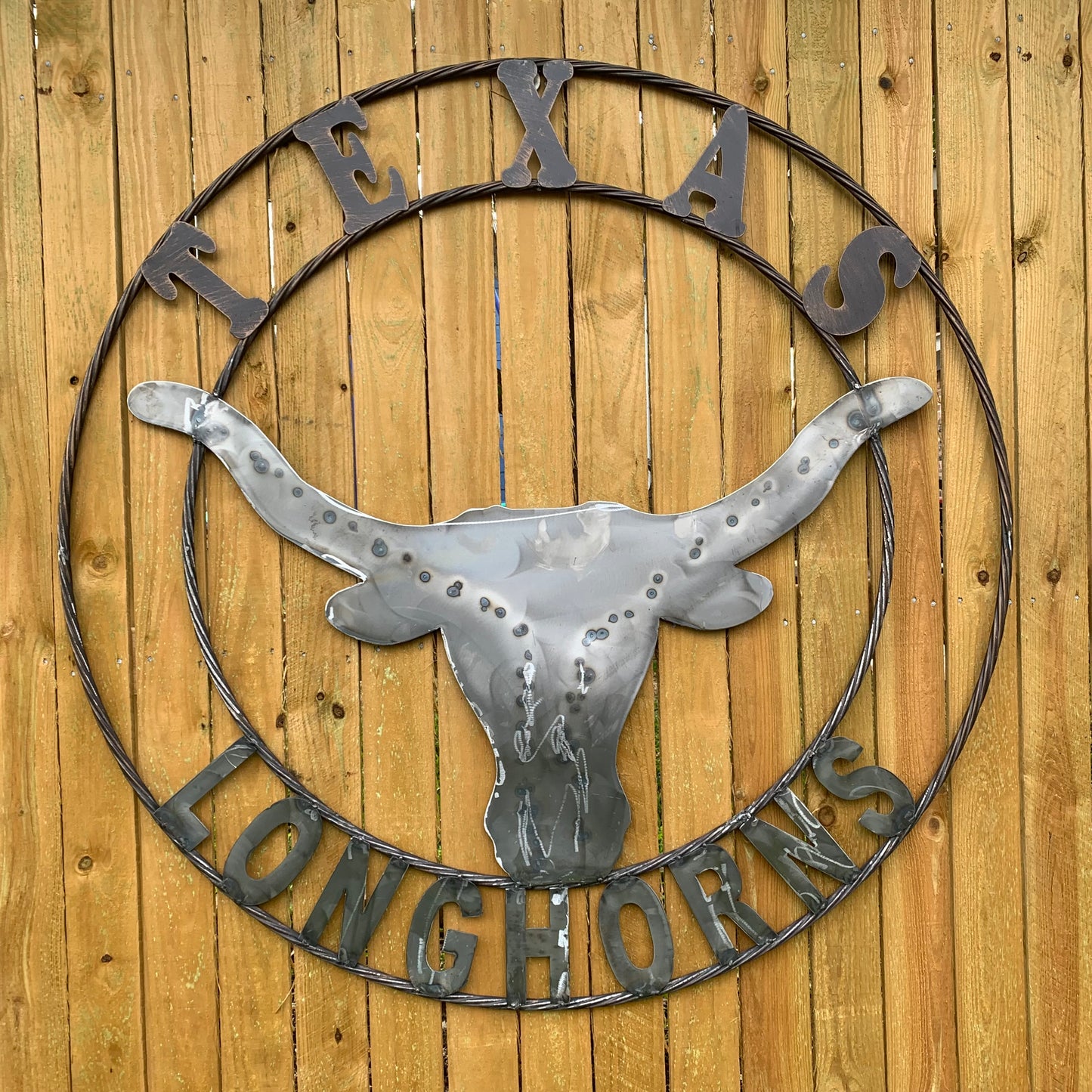 50" TEXAS LONGHORNS LARGE CUSTOM RAW METAL VINTAGE CRAFT SIGN TEAM ART UNPAINTED WESTERN HOME DECOR HANDMADE STEEL #EH12570