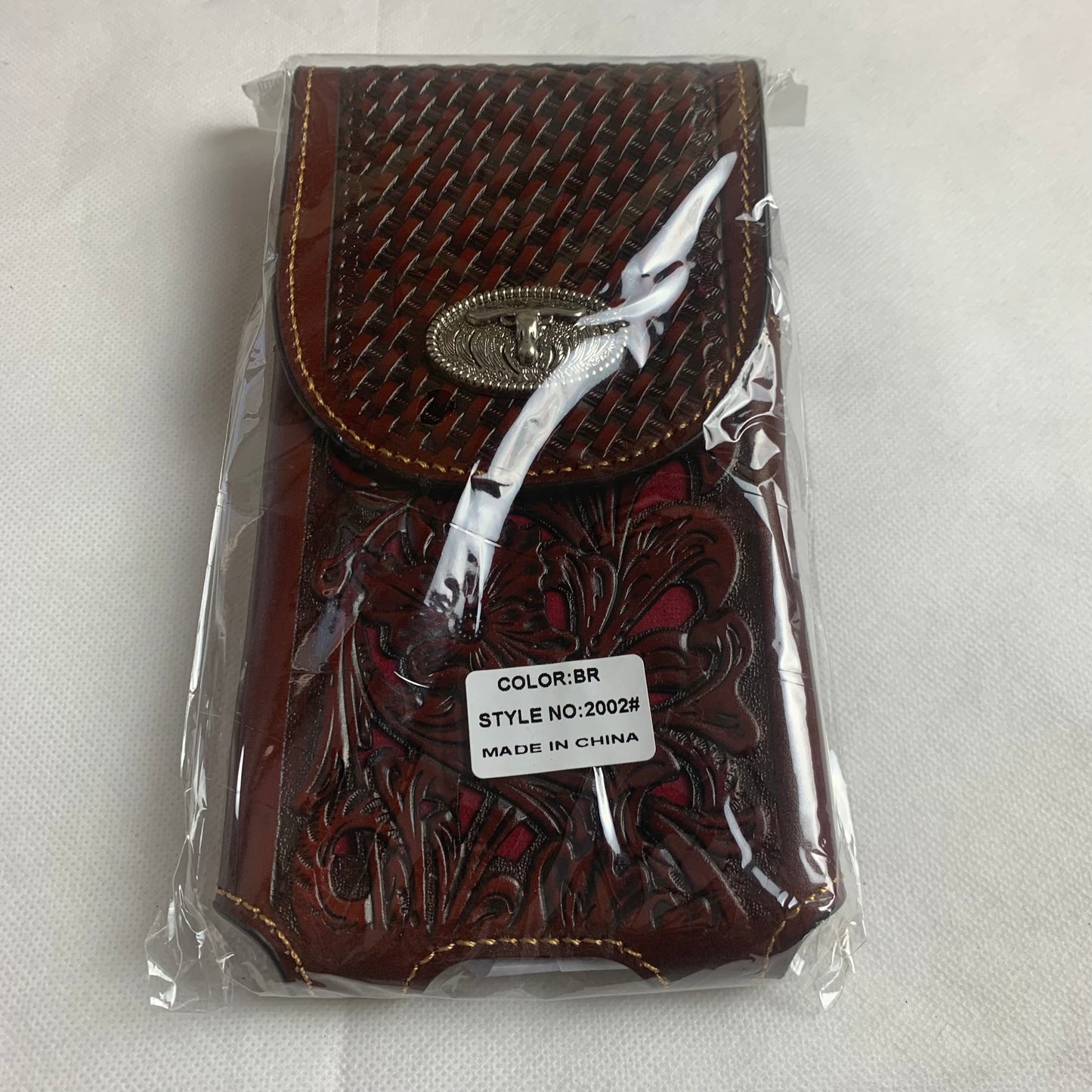 7.5" LONGHORNS COFFEE BROWN LEATHER POUCH EXTRA LARGE  BELT LOOP HOLSTER CELL PHONE CASE UNIVERSAL OVERSIZE