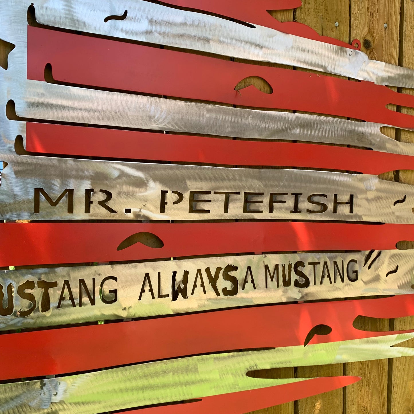 CUSTOM NAME KANSAS CITY CHIEFS METAL TATTERED FLAG CUSTOM VINTAGE CRAFT WALL ART HANDMADE