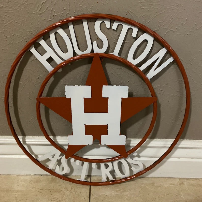 12",18",24",32,36" HOUSTON ASTROS METAL CUSTOM VINTAGE CRAFT TEAM SIGN HANDMADE