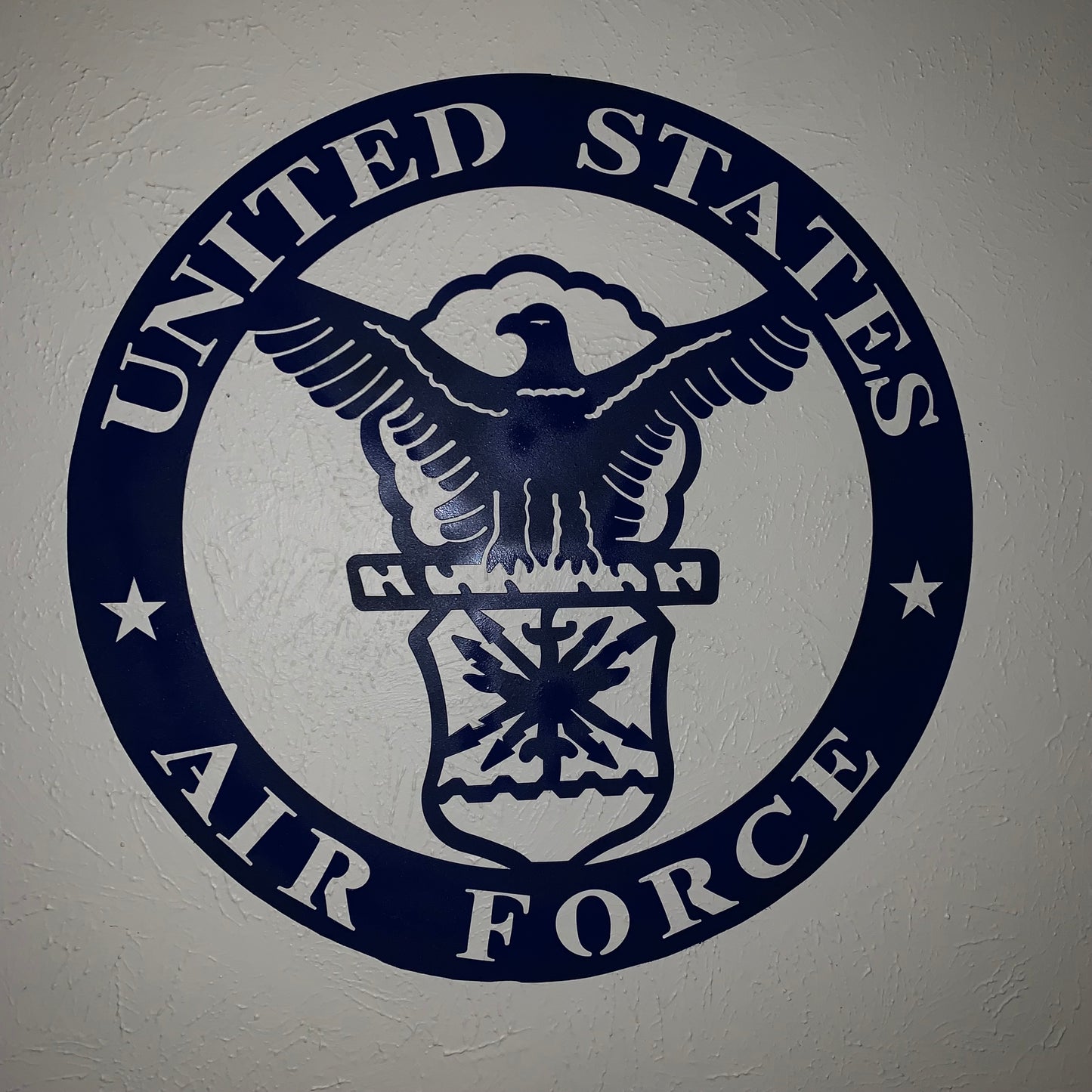 24" US AIR FORCE LASERCUT BLUE MILITARY METAL WALL ART AIRFORCE WESTERN HOME DECOR NEW