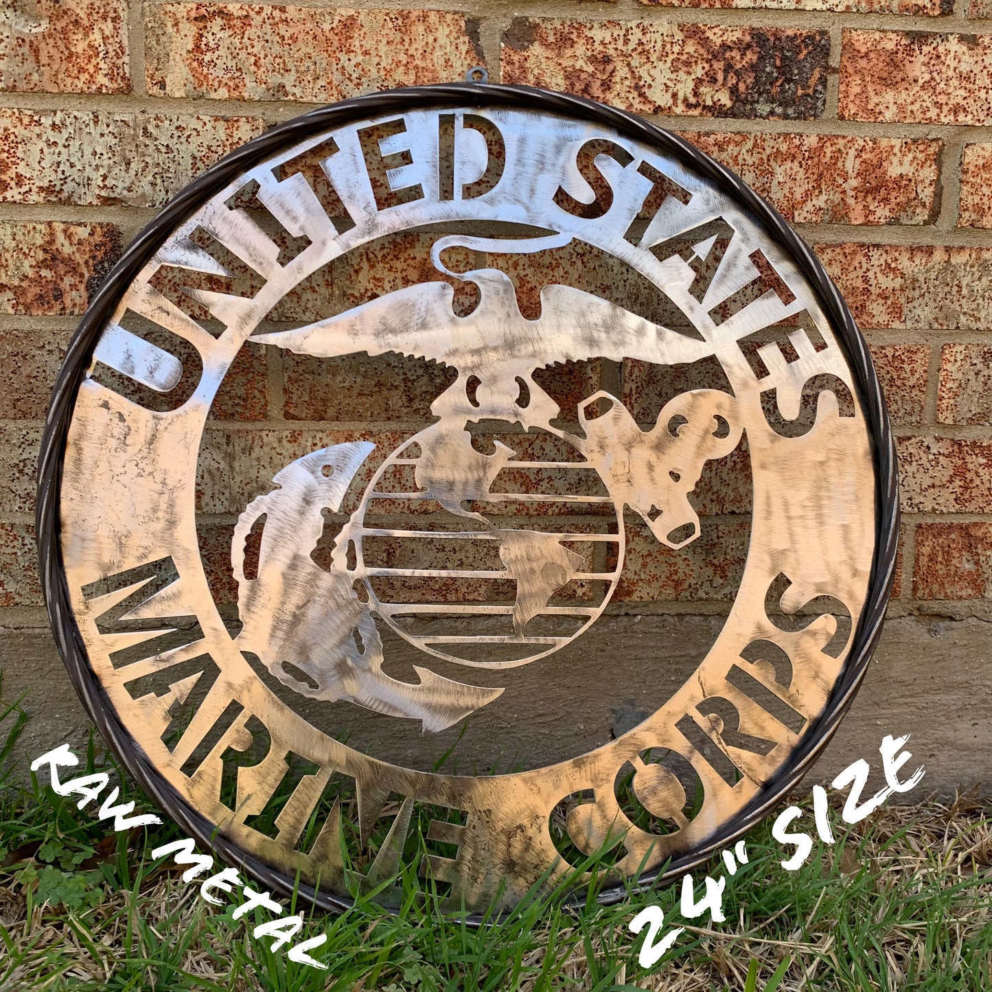 24" US MARINE CORPS MILITARY LASERCUT RAW METAL WALL ART WESTERN HOME DECOR HANDMADE NO PAINT