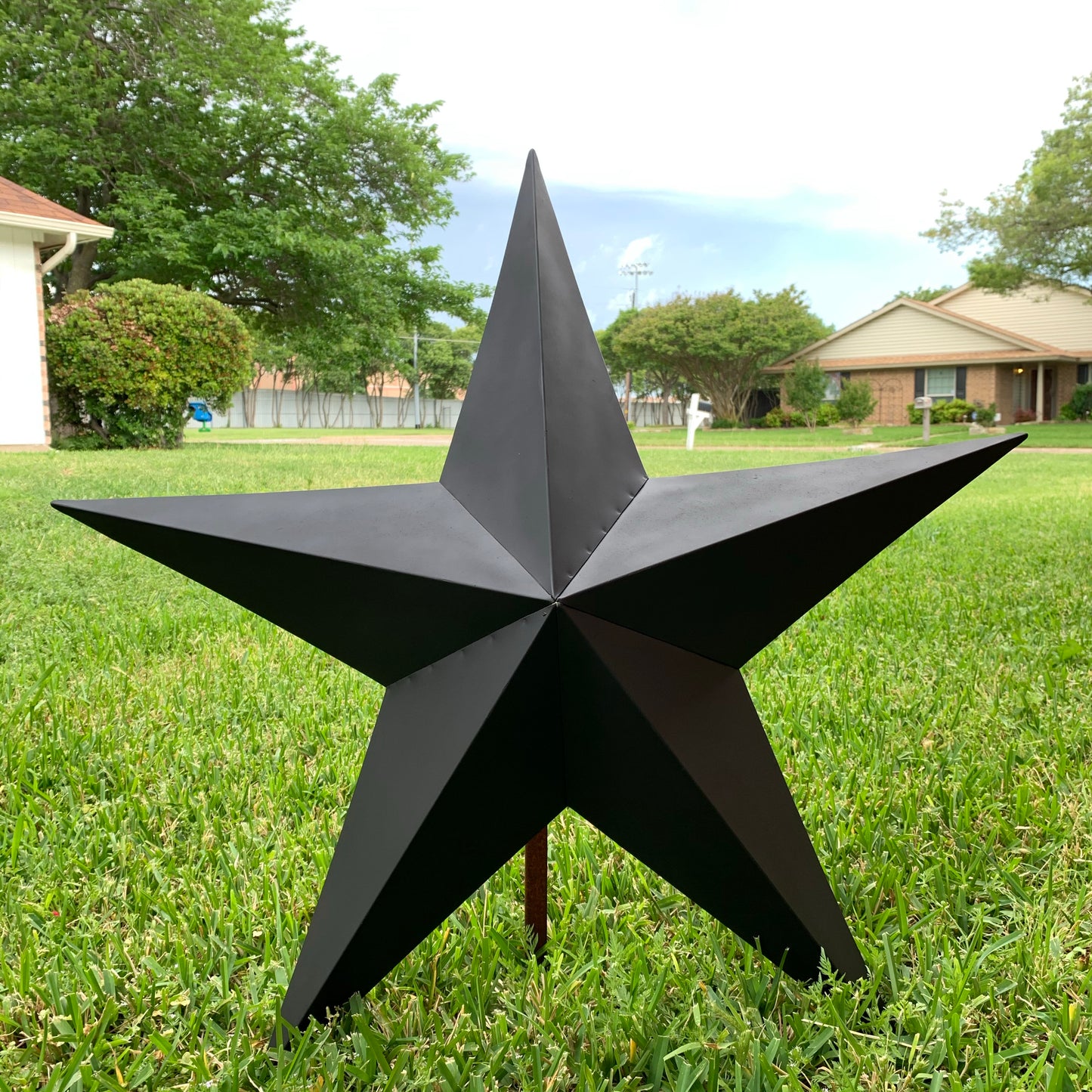 #EH10479 12", 16", 24", 30", 36" RUSTIC BLACK BARN STAR NO RING DAVID STAR 5 POINT WESTERN HOME DECOR HAND PAINTED
