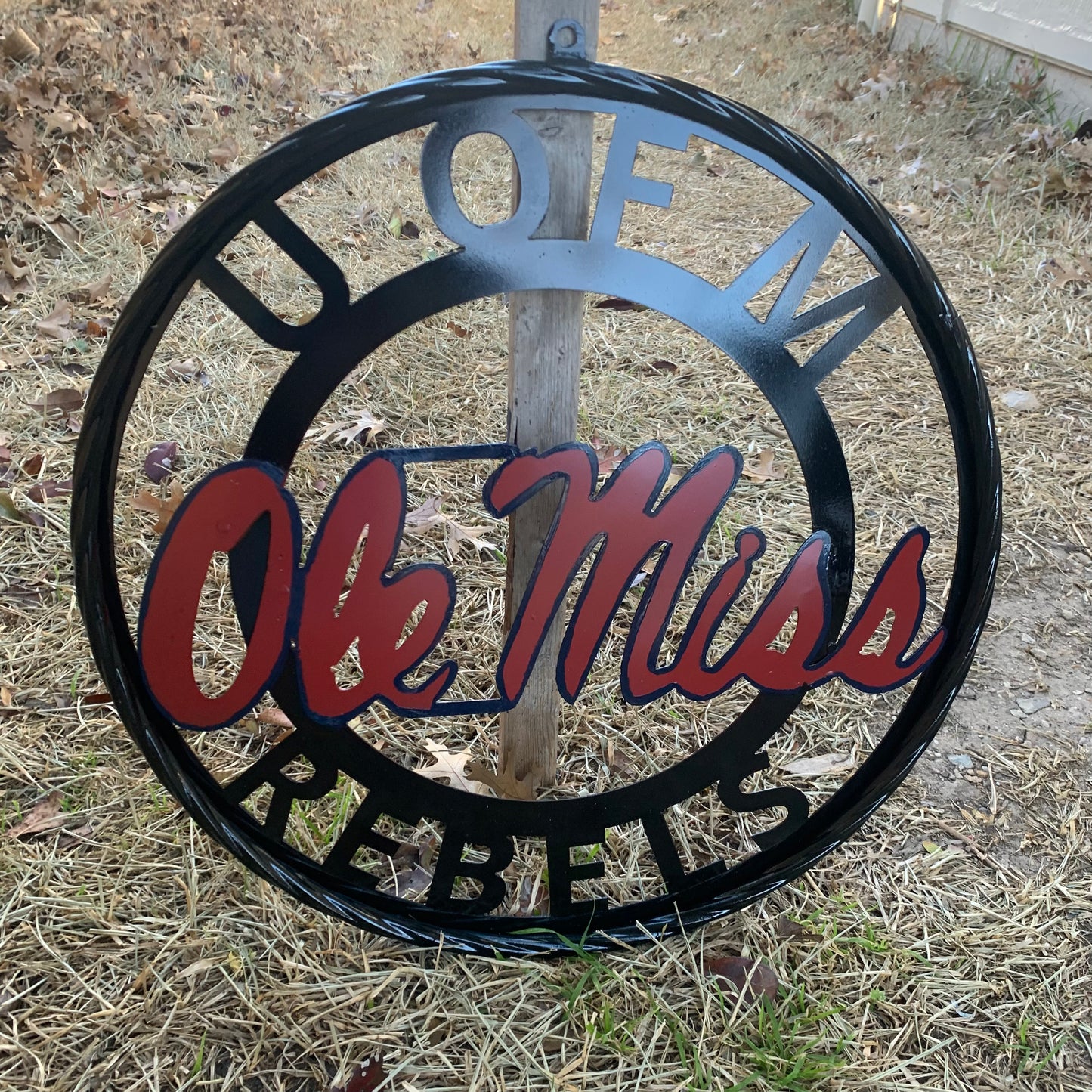 OLE MISS REBELS MISSISSIPPI CUSTOM METAL VINTAGE CRAFT TEAM SIGN WESTERN HOME DECOR HANDMADE