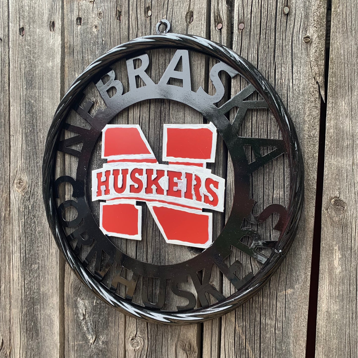 NEBRASKA HUSKERS METAL CUSTOM VINTAGE CRAFT TEAM SIGN WESTERN HOME DECOR HANDMADE 12",18",24",36"