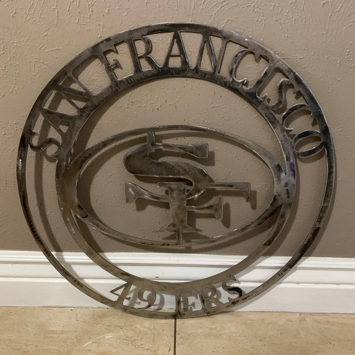 SAN FRANCISCO 49ERS METAL CUSTOM VINTAGE RAW METAL CRAFT TEAM SIGN HANDMADE 12",18",24",32",36",40",50"